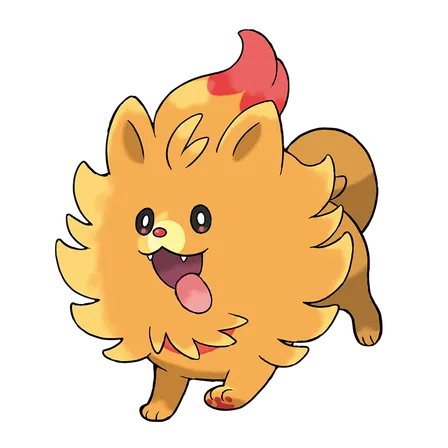 Official Pombon starter artwork for Pokemon Winds and Waves